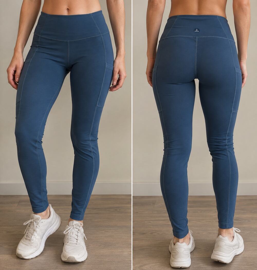 NWT prAna Electa Leggings Women’s XS Atlantic Blue High Rise Pocket Yoga $89